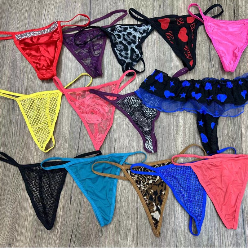 Cross-border foreign single sexy thong bikini pants brand miscellaneous underwear women's plus size mixed women's briefs Cross-border foreign single sexy thong bikini pants brand miscellaneous underwear women's plus size mixed women's briefs