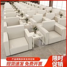 白色会展沙发前排办公单人贵宾接待商务会客会议沙发活动小白沙发