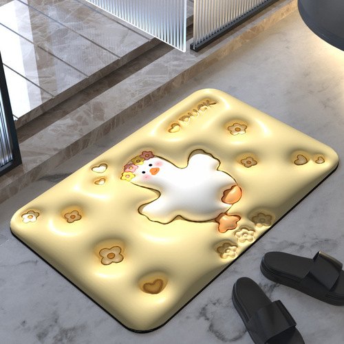 Cartoon 3D visual expansion diatom mud floor mat bathroom toilet water-absorbent quick-drying wear-resistant floor mat dropshipping