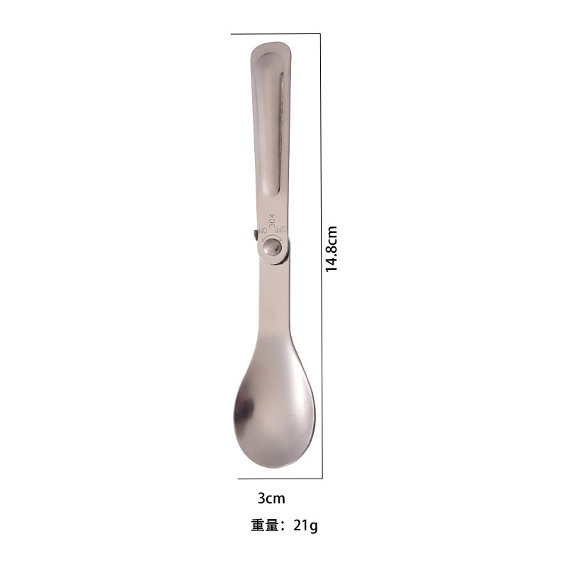 304 ステンレス鋼折りたたみスプーンとフォークサラダスプーン 70% off 回転スプーン屋外キャンプポータブルスプーン折りたたみ食器|undefined