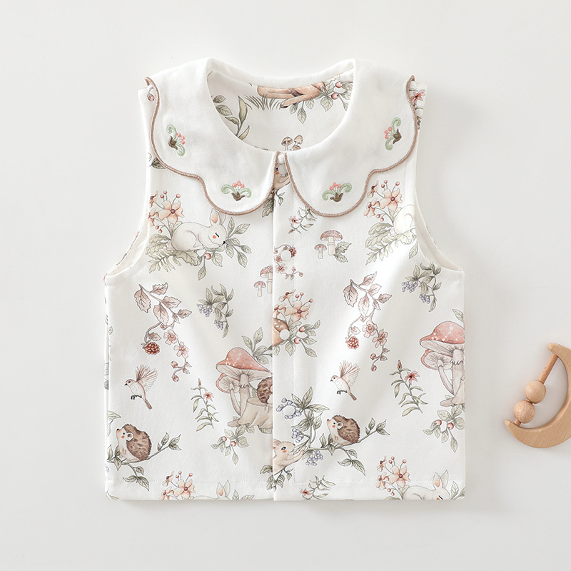 Baby Class a Pure Cotton Double-Layer Vest for Spring and Autumn, Unisex Baby Outerwear Vest for Infants