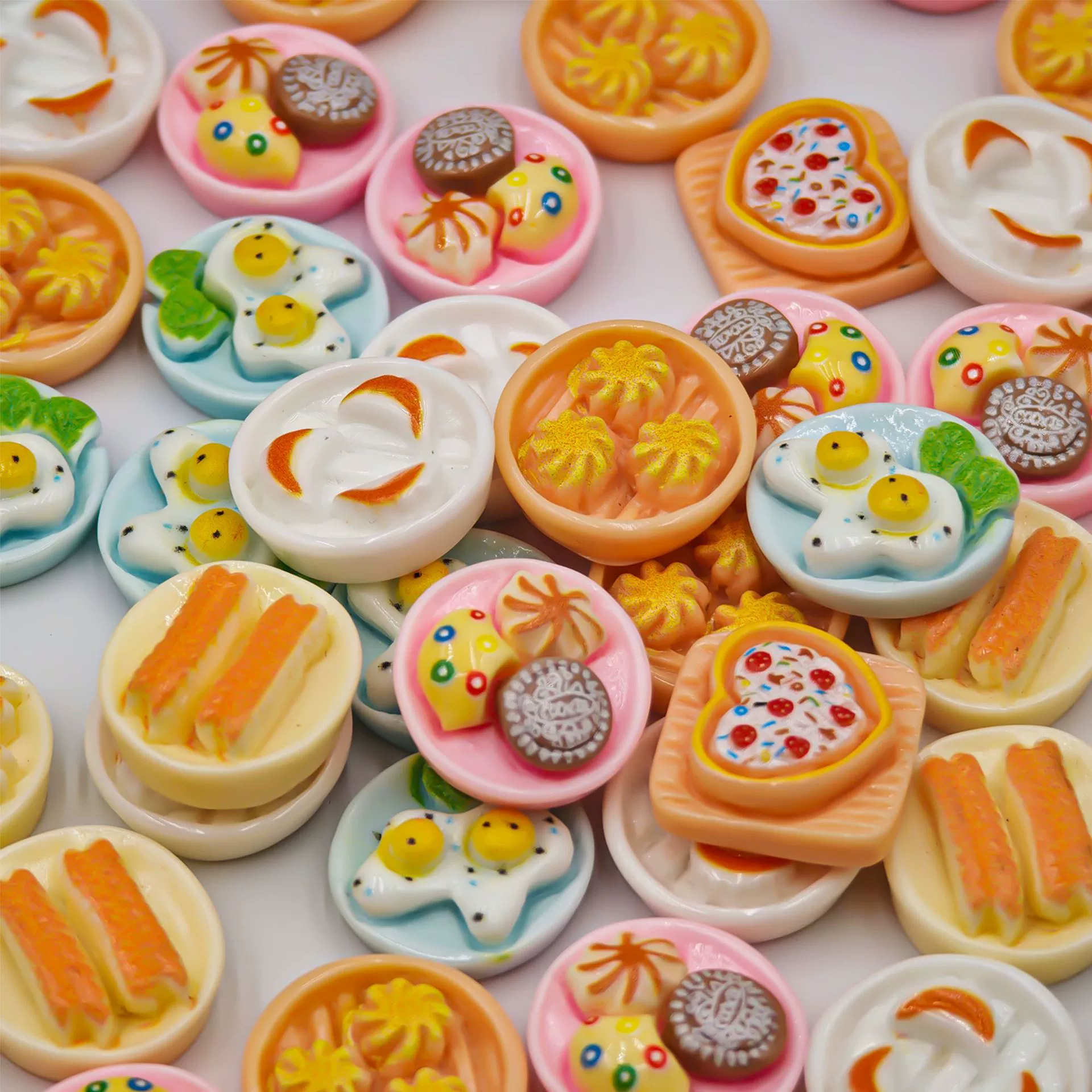 Миниатюрные булочки для завтрака, печенье, мультяшные игрушки, еда, смола, крем, клей, аксессуары для заколок своими руками, украшения ручной работы, маленькие украшения