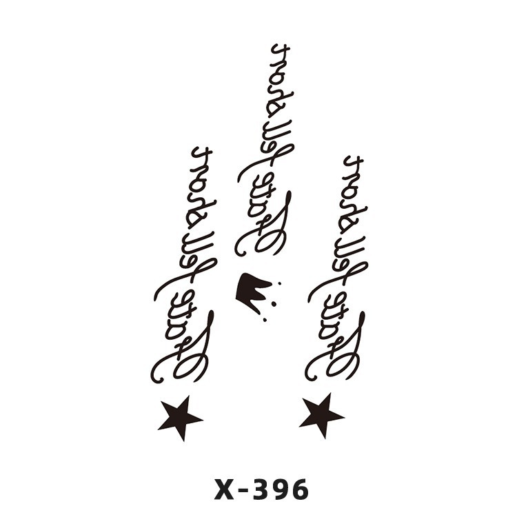 Arco de flor pequeña pegatinas de tatuaje fresco 3D dibujos animados transfronterizo Henna rosa impermeable texto en inglés pegatinas de tatuaje