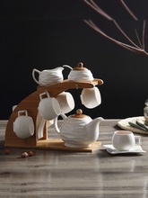 3WKF批发欧式咖啡杯礼品套装 结婚咖啡具陶瓷 纯白极简约下午