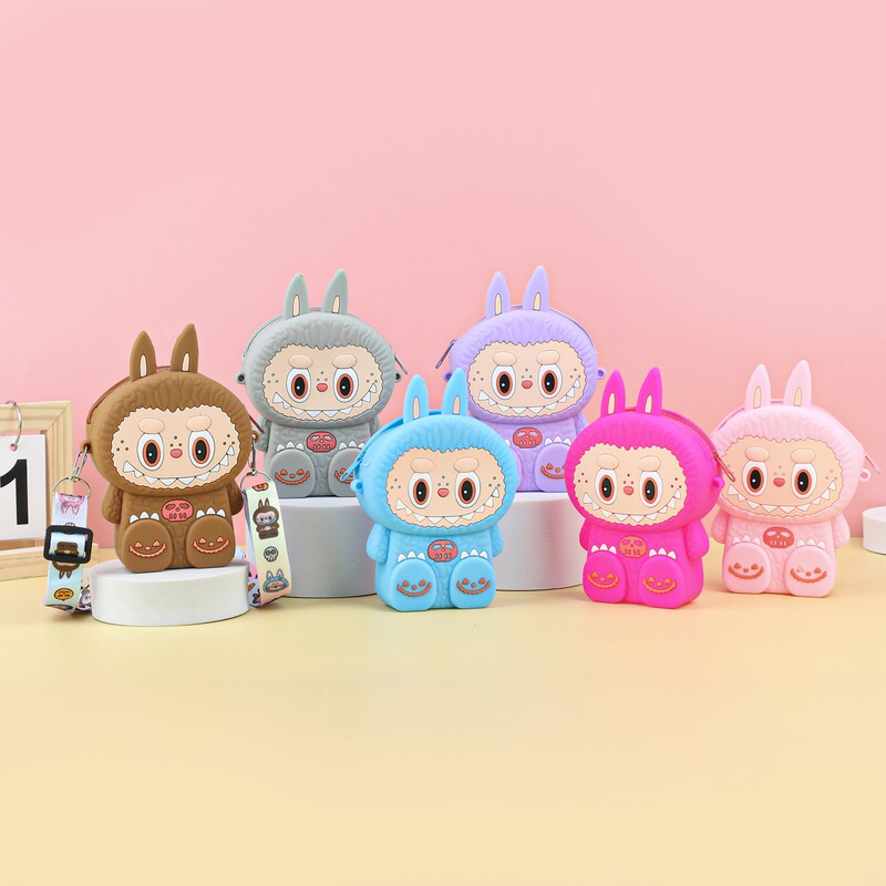 新しいかわいいガーリーハート漫画子供用シリコンラブクロスボディバッグラブブカラフルなクロスボディショルダーバッグ|undefined