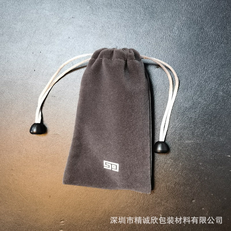 供应好品质礼品电子类饰品产品包装绒布袋、束口、抽拉绳手机袋