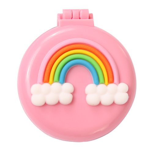 Creative girly heart folding air bag comb girls portable all-in-one massage comb makeup beauty mirror comb