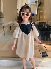 Girls suspender dress summer new baby girl love vest dress princess dress small children one piece drop shipping