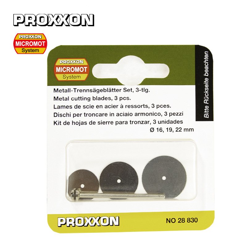 [28830]普洛克森PROXXON,圆锯片(弹簧钢),3 pcs.(16,19 and 22mm,