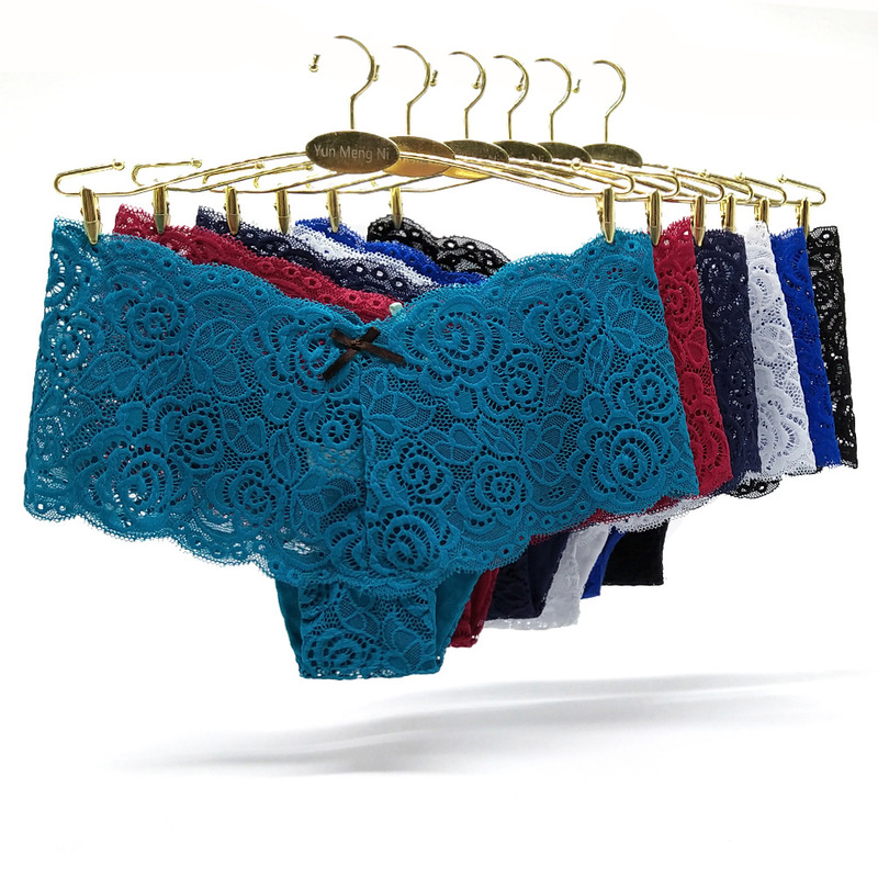 Cross-border e-commerce lace ladies boxer shorts/boxer pants AliExpress ebay Source sexy solid color ladies underwear