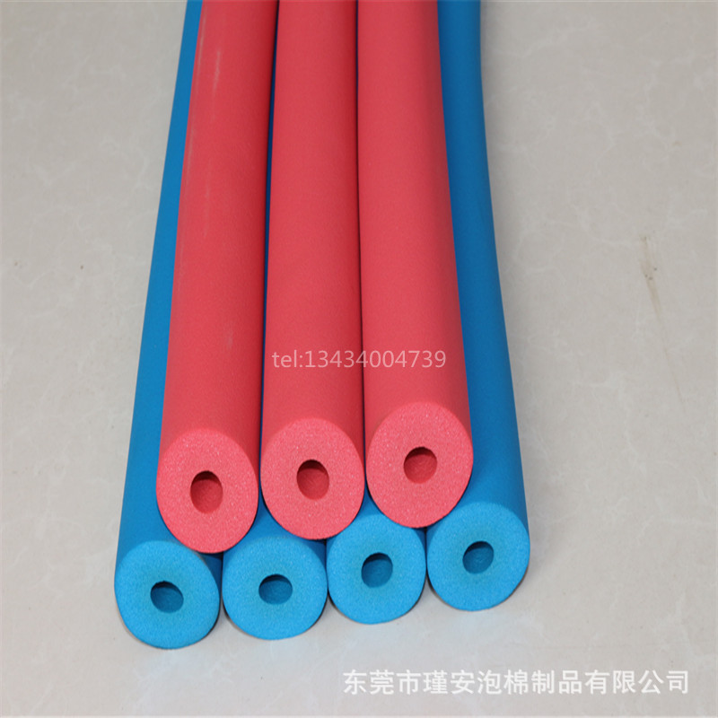 NBR彩色光面橡塑发泡管 地暖水管红蓝橡塑管隔热保温海绵管套批发