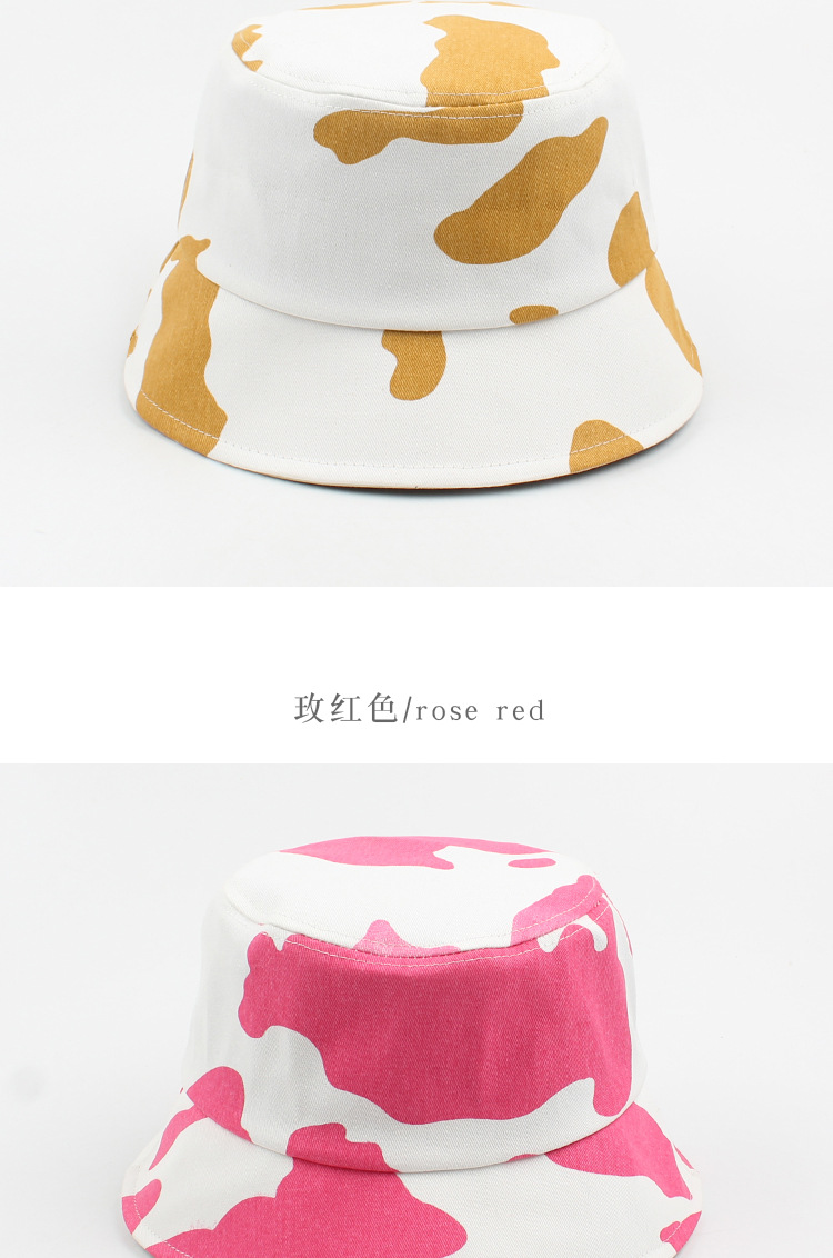 Cow Pattern Retro Leisure Fisherman Hat display picture 7