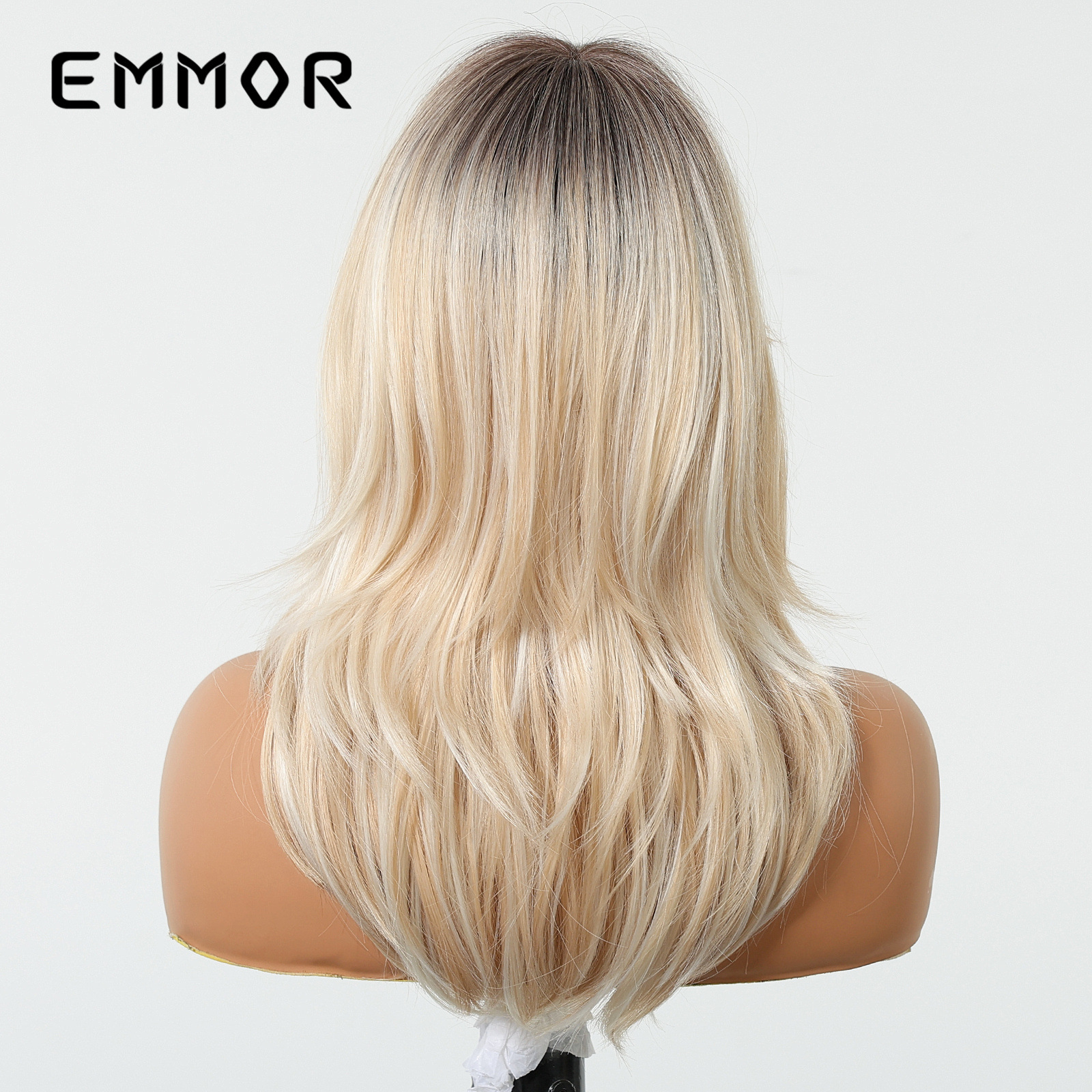 Comercio exterior transfronterizo venta caliente gradiente de ocho caracteres dorados flequillo cabello largo micro rizado peluca de moda cabello completo hair