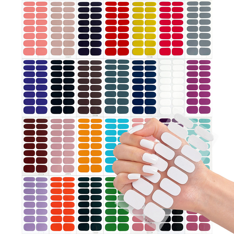 2025 New Pure Color No-Bake Gel 3D Full Sticker Nail Art Stickers Waterproof Wearable Nail Stickers Frosted Stickers