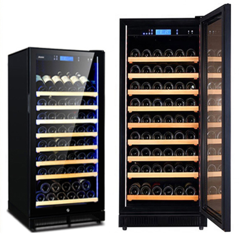 La refrigeración por aire de la puerta de cristal moderada de la sola puerta comercial 80 con la temperatura doble de la cerradura refrigeró el gabinete del vino de la temperatura constante del té, del tabaco y del vino