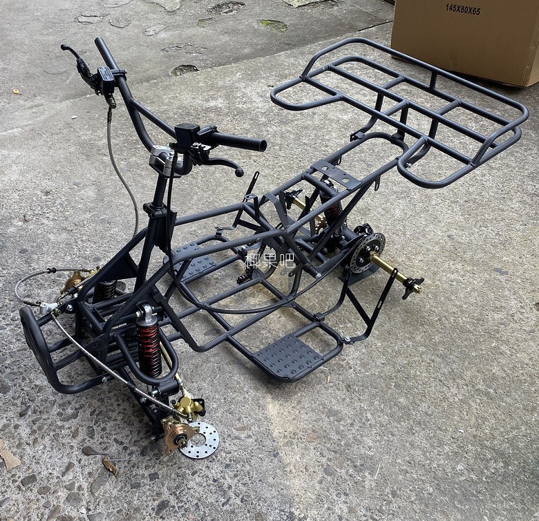 Four-wheel off-road motorcycle parts: Little Mars ATV complete vehicle frame, body frame, footrest, and rear axle assembly