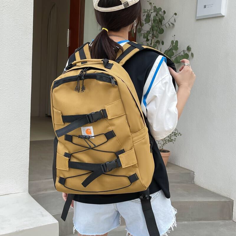 Carhart Unisex Mountaineering Bag Large Capacity Backpack Solid Color Simple Short-distance Travel Bag Student Schoolbag