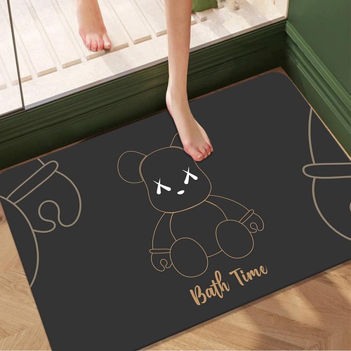 Light luxury diatom mud floor mat cartoon bathroom water-absorbent quick-drying non-slip mat bathroom toilet foot mat door mat