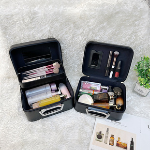 Women's Bag Quilted Cosmetic Bag Large Capacity Ins High-End Pu Cosmetics Bag Home Cosmetic Case Waterproof Toiletry Bag Trendy