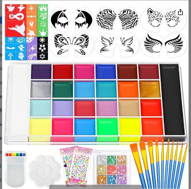 Transfronterizos nuevos 42 colores solubles en agua pintura corporal set de pintura infantil crema de pintura de la Copa del Mundo de fans de vacaciones