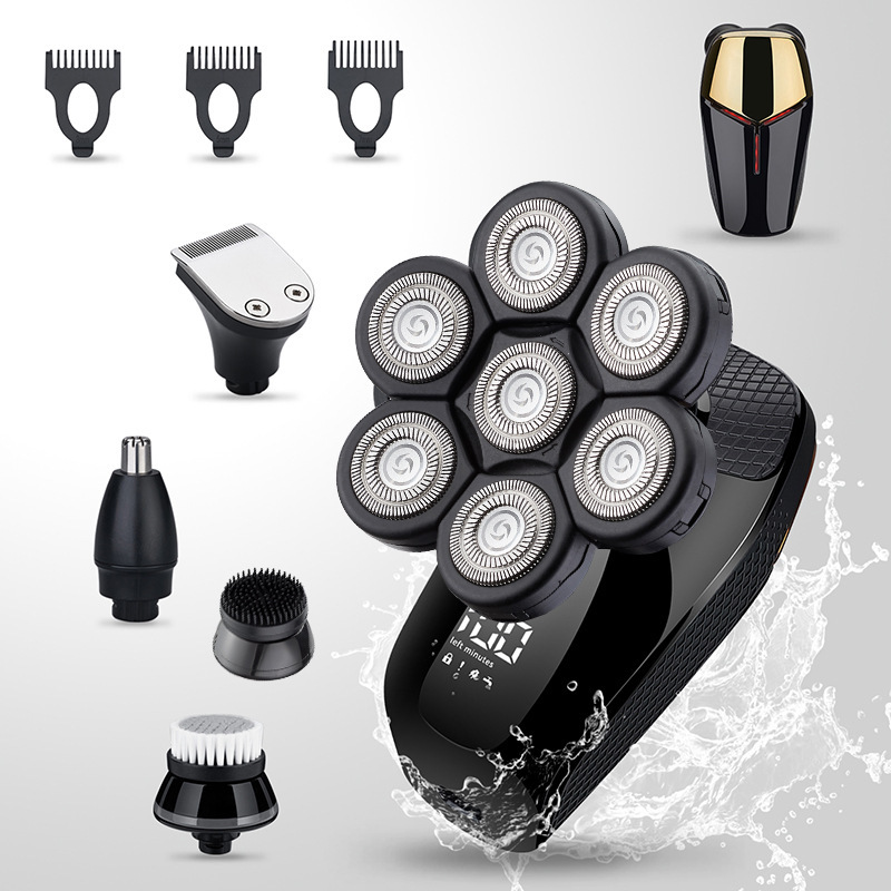 Men's Electric Shaver Seven Blade Digital Display Five In One Multi-Functional For Bald Heads Home Appliances Personal Care_voghion.com