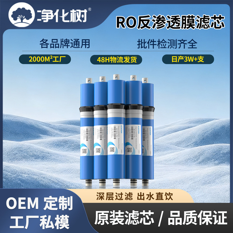 Wholesale Ro Membrane Filter Element 10inch Universal 100g Gallon Reverse Osmosis Membrane Household Water Scale Removal Water Purifier Filter Element