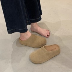 休闲穆勒大头懒人松糕小个子增高一脚蹬厚底包头半拖勃肯鞋女