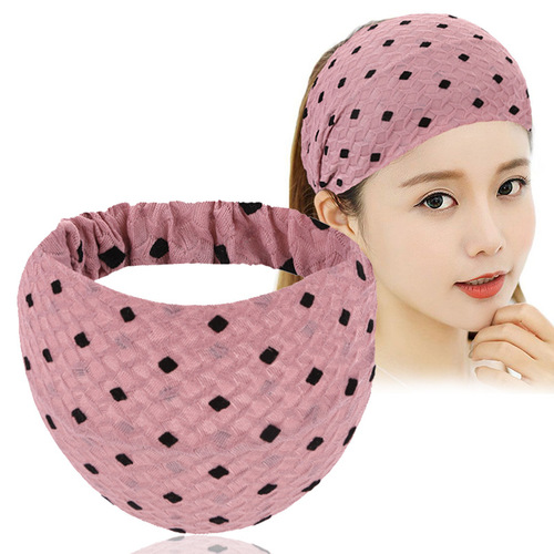 Fashionable Lady Polka Dot Wide Brim White Hair Band Yoga Running Exercise Hair Band Elegant Women Elastic Headwear Accessory