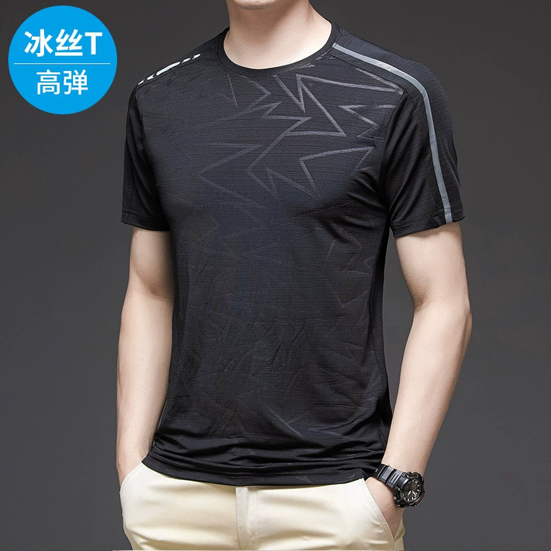 Мужская мода индивидуальность Спортивная одежда Быстрая сушка Мужская фитнес-игра на открытом воздухе Футболка с короткими рукавами и круглым вырезом Летняя Bingsi Спортивная одежда