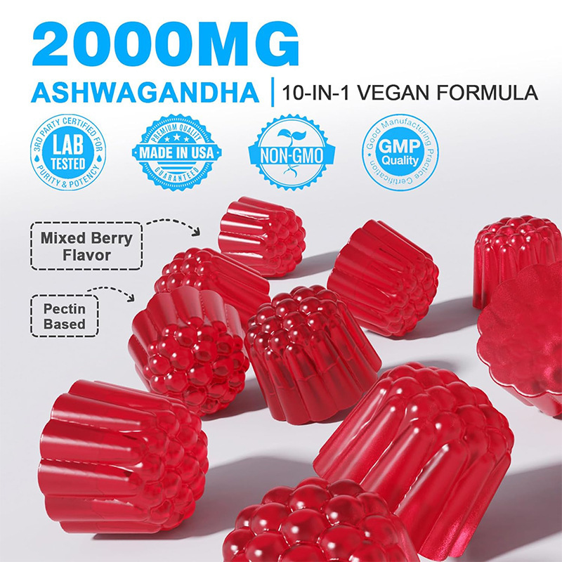 南非醉茄软糖ashwagandha gummies 混合浆果风味维生素软糖批发|undefined