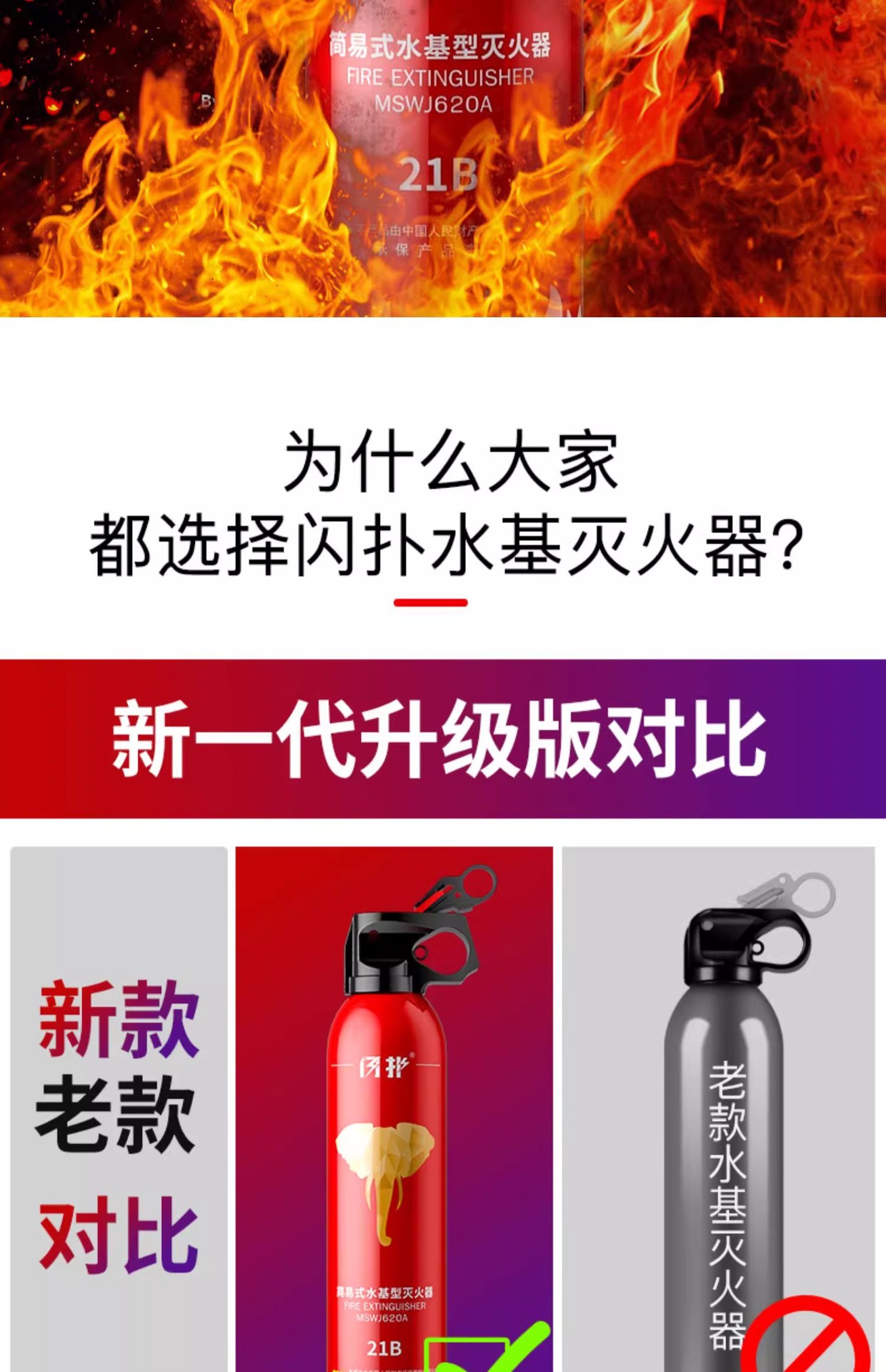 Vehicle-Mounted Fire Extinguisher for Private Cars 21B Water-Based Vehicle-Mounted Small Car Household Convenient In-Car Fire-Fighting Equipment