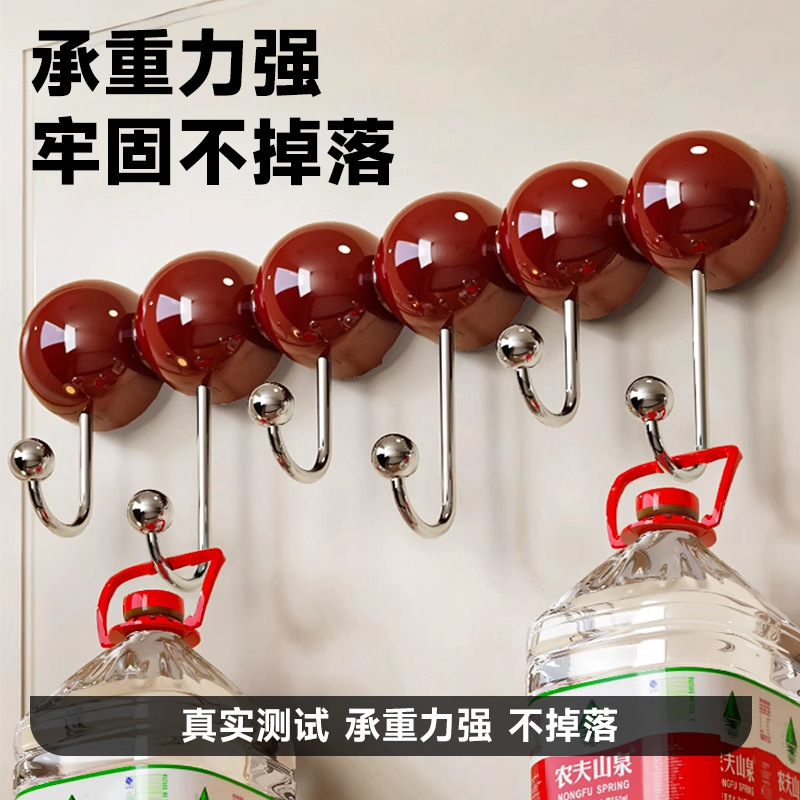 吸盤列フック、パンチなし、強力な耐荷重、バスルーム、寝室、ドアの後ろの洋服ラック、キッチン粘着フック、帽子収納|undefined