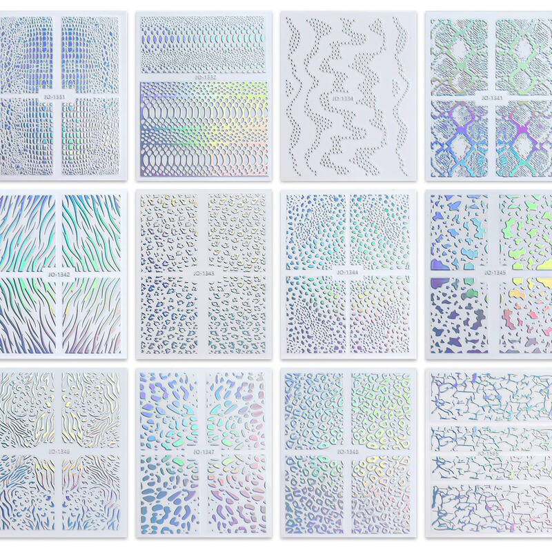 Cross-border foreign trade hot Aurora nail stickers plain silver nail stickers nail decals spot mixed batch Cross-border foreign trade hot Aurora nail stickers plain silver nail stickers nail decals spot mixed batch