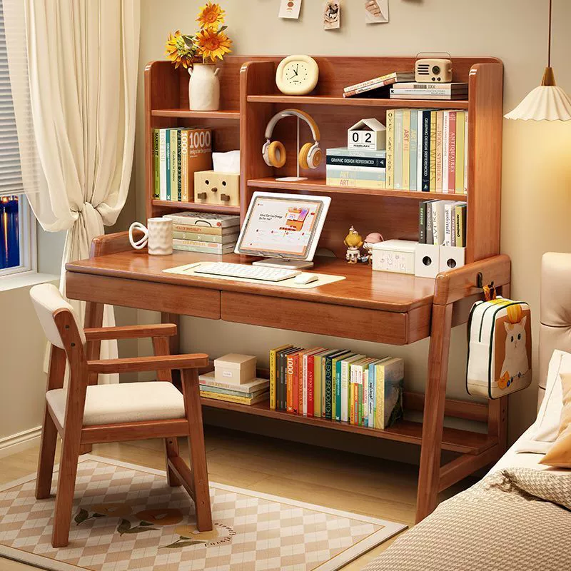 Письменный стол из массива дерева, домашний письменный стол для студентов, книжная полка, встроенный стол, детский учебный стол, компьютерный стол, студенческий стол, оптовая продажа с фабрики