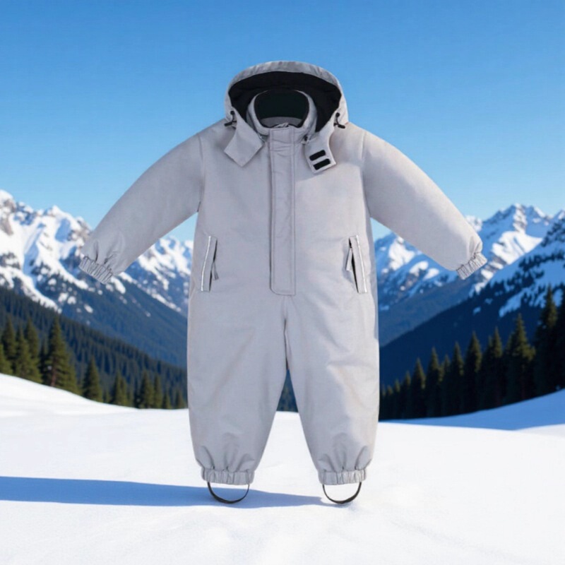 Produce Cross-Border Children's Outdoor One-Piece Cotton Clothing According to Customer Needs, Windproof, Waterproof, Warm and Wear-Resistant Ski Jumpsuits