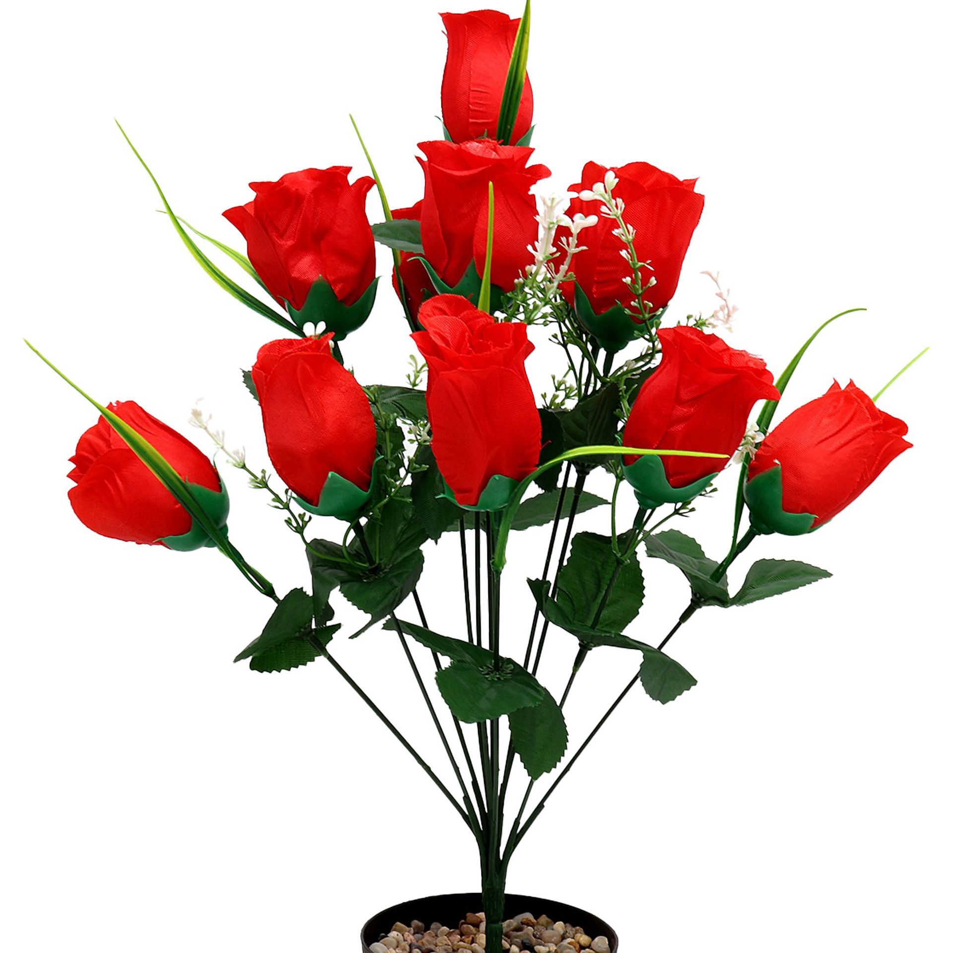 Ramo de capullos de rosa artificial, decoración floral para el hogar