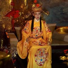 财神爷服装全套男女中国风新年会开业戏剧衣服cosplay汉服圆领袍