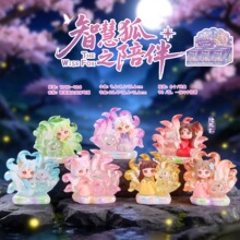 新品古风智慧狐之陪伴盲盒电镀潮玩手办九尾狐桌面公仔小摆件批发