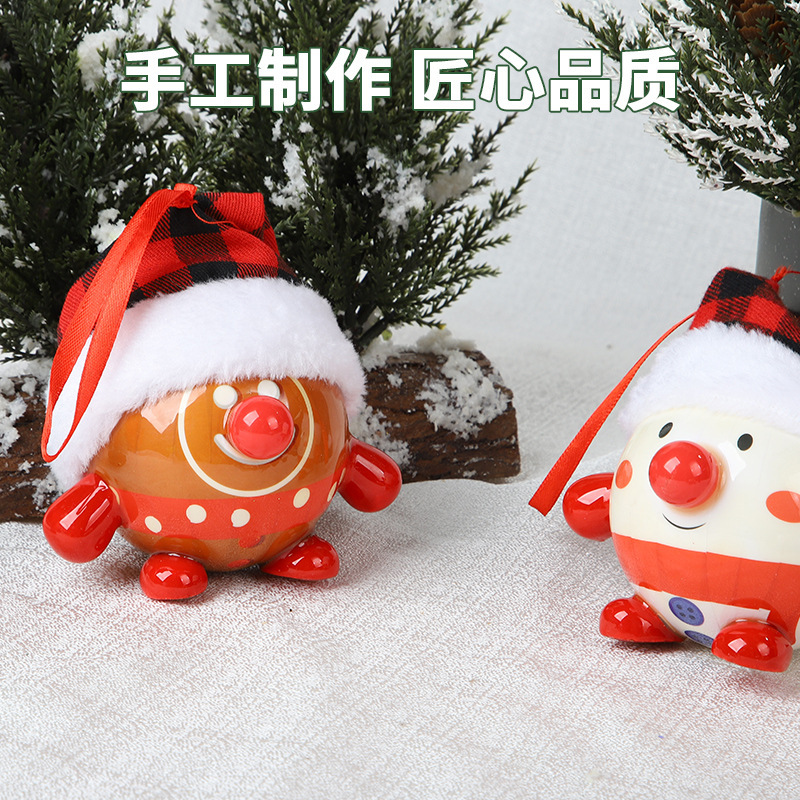 2025 新製品クリエイティブ漫画人形クリスマスボール泡ステッカー漫画人形赤鼻クリスマスギフトペンダント|undefined