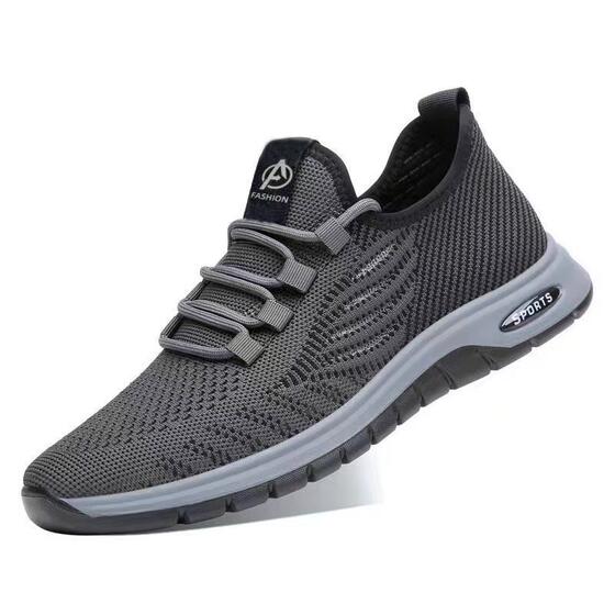 Foreign Trade Shoes Men's Summer Thin Breathable Flying Woven Mesh Men's Shoes Fashionable Lace-up Men's Lightweight Sports Running Shoes