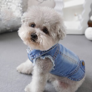 J 53694 Vintage grain dog denim vest �͹�ץ�y���ﹷ��ţ���R