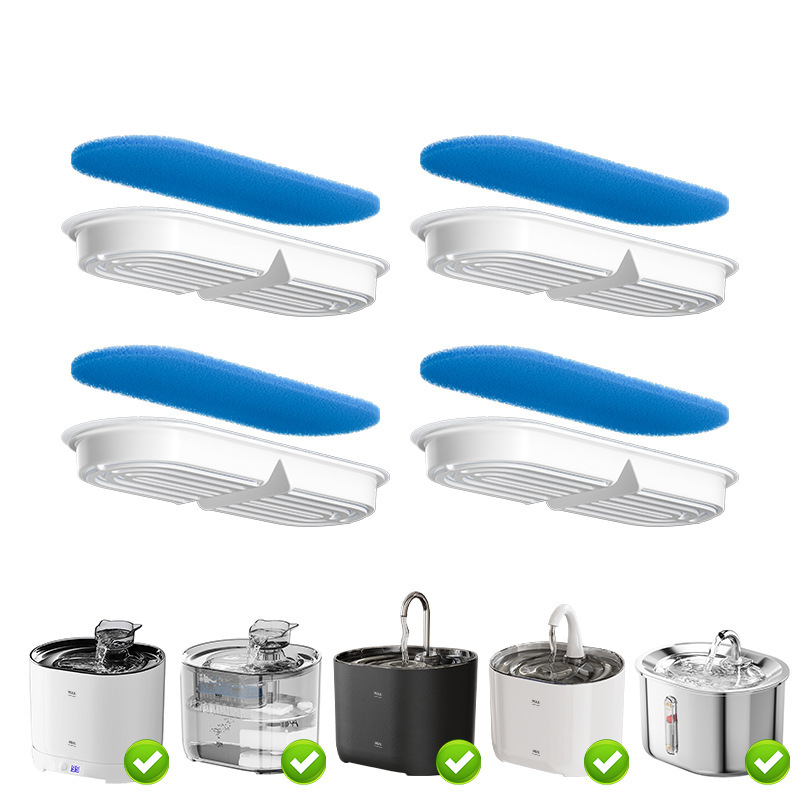 Filtros para bebedores de agua para mascotas adaptados a una variedad de bebedores de agua para gatos multifiltración de cabello de filtro de algodón carbón activado