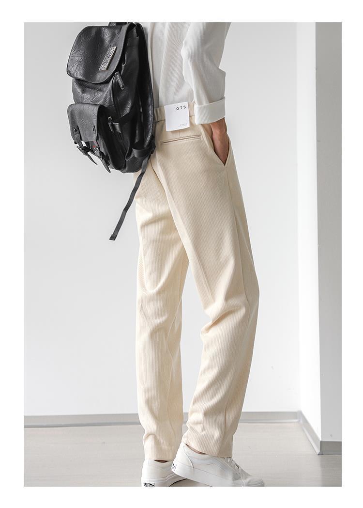 1 Men's Casual Spring And Autumn Loose Regular Wide-Leg Pants Japanese Style Simple Solid Color Versatile Straight_voghion.com