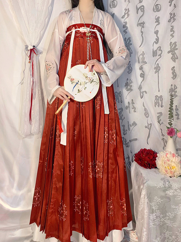 オリジナル本物の漢服女性中国風唐胸丈スカート夏スーパー妖精キャベツフルセット古代衣装|undefined