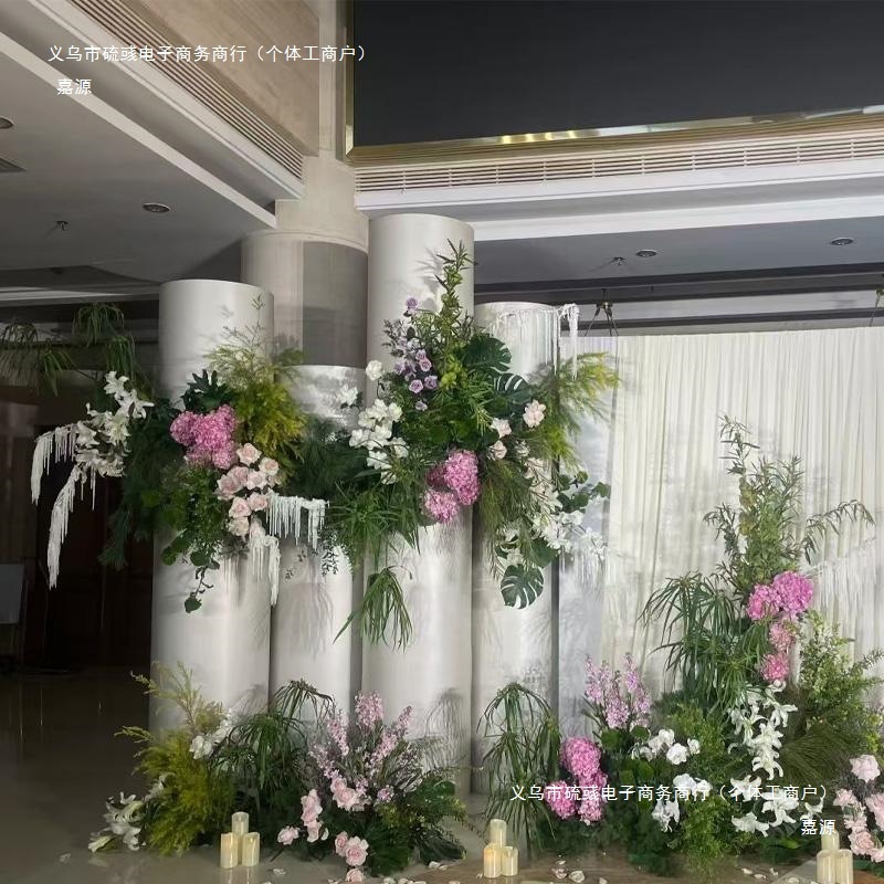 芦荀草绿植花龙须草假花白绿森系婚庆装饰自然风背景插花路引|undefined