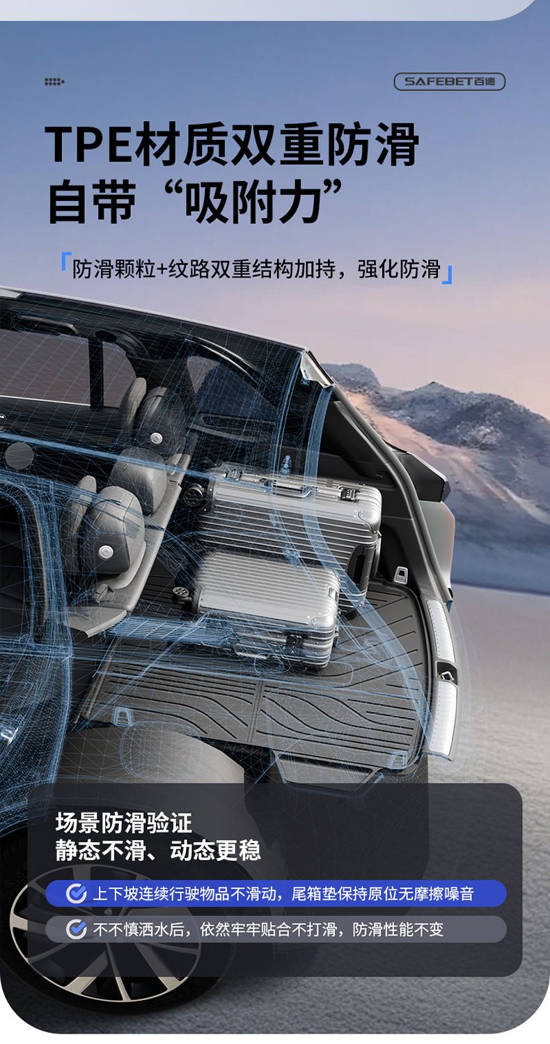 Suitable for Ideal I6 I8 L6 L7 L8 L9 Livis Dedicated All-Weather Tpe Car Trunk Mat