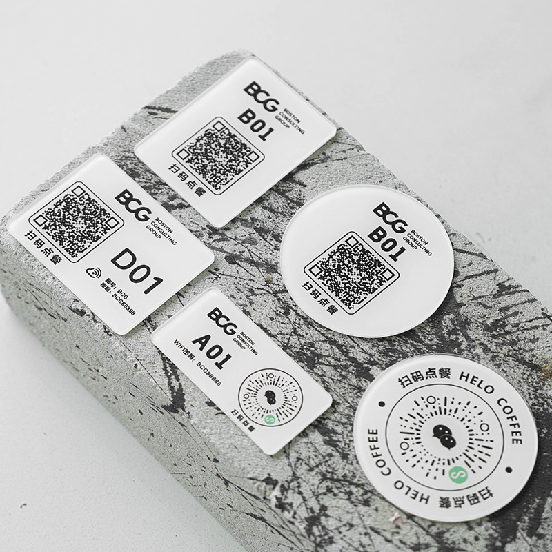 亚克力二维码桌贴 餐厅咖啡奶茶店扫码点餐小程序点单桌号牌