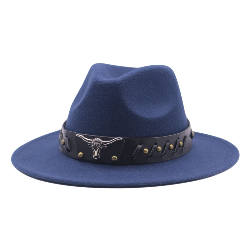 Cappello da cowboy spagnolo unisex Cappello a cilindro jazz erboso con tesa piatta e tesa larga per uomo e donna_voghion.com