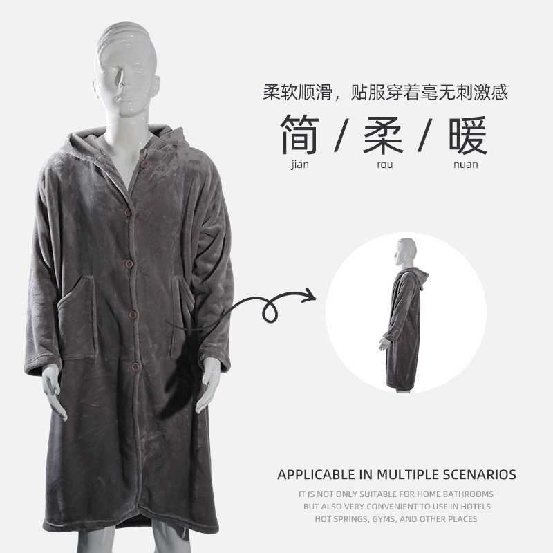 Cross-Border Amazon Flannel Hooded Blanket Tv Blanket Lazy Hooded Plus Home Clothes Simple Casual Solid Color Sweatshirt Cross-Border Amazon Flannel Hooded Blanket Tv Blanket Lazy Hooded Plus Home Clothes Simple Casual Solid Color Sweatshirt
