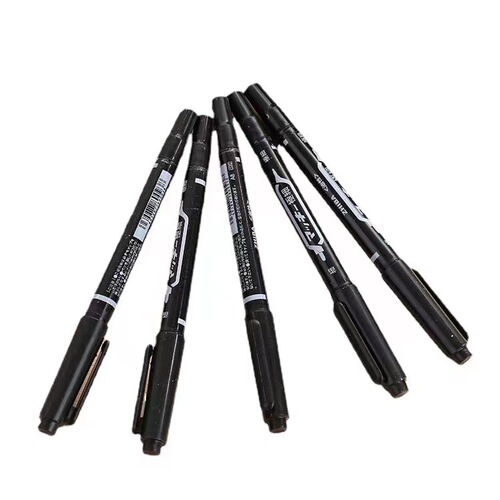 Small double-ended marker oil-based quick-drying marking pen art special marker pen fine black water-based hook line pen wholesale